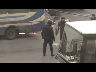 they carry a man without a head on the maidan. 18/02/2014 kyiv